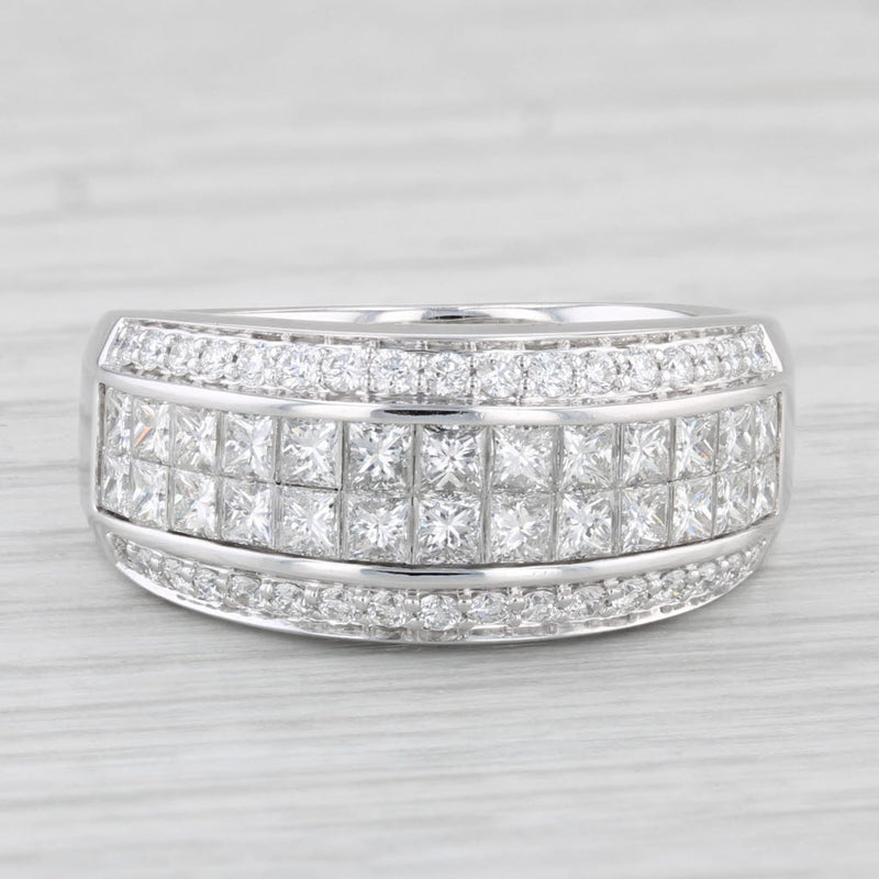 1.67ctw Diamond Ring 14k White Gold Size 7 Wedding Anniversary Band
