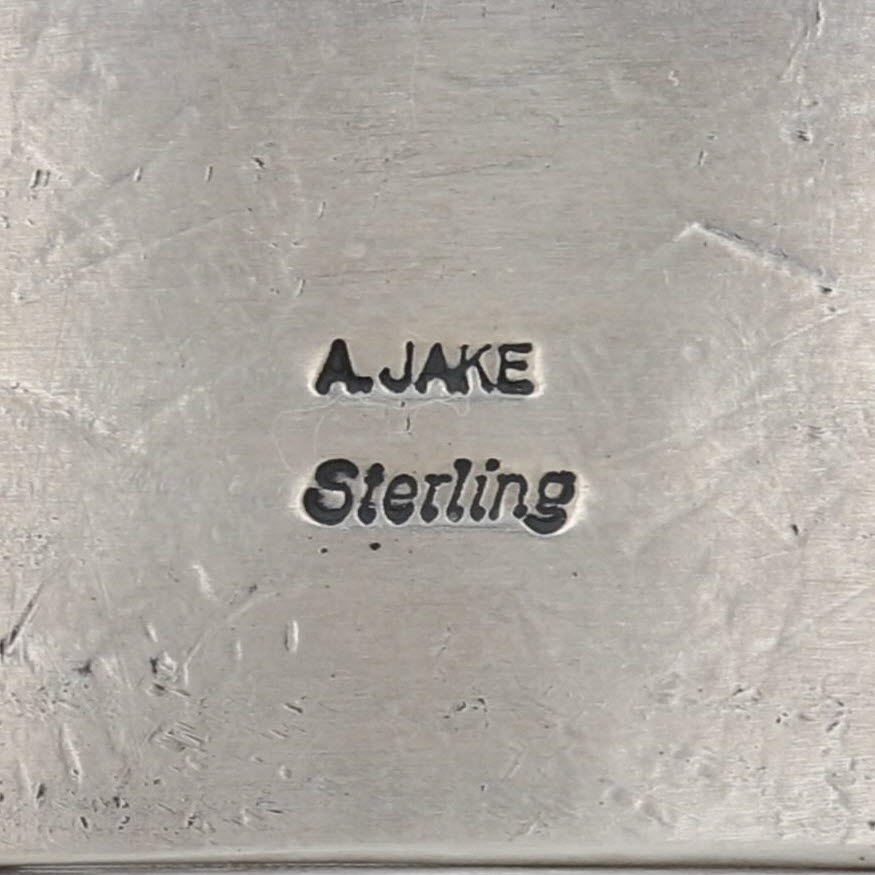 Albert Jake Stone Cuff Sterling Silver Navajo Native American Mother of Pearl