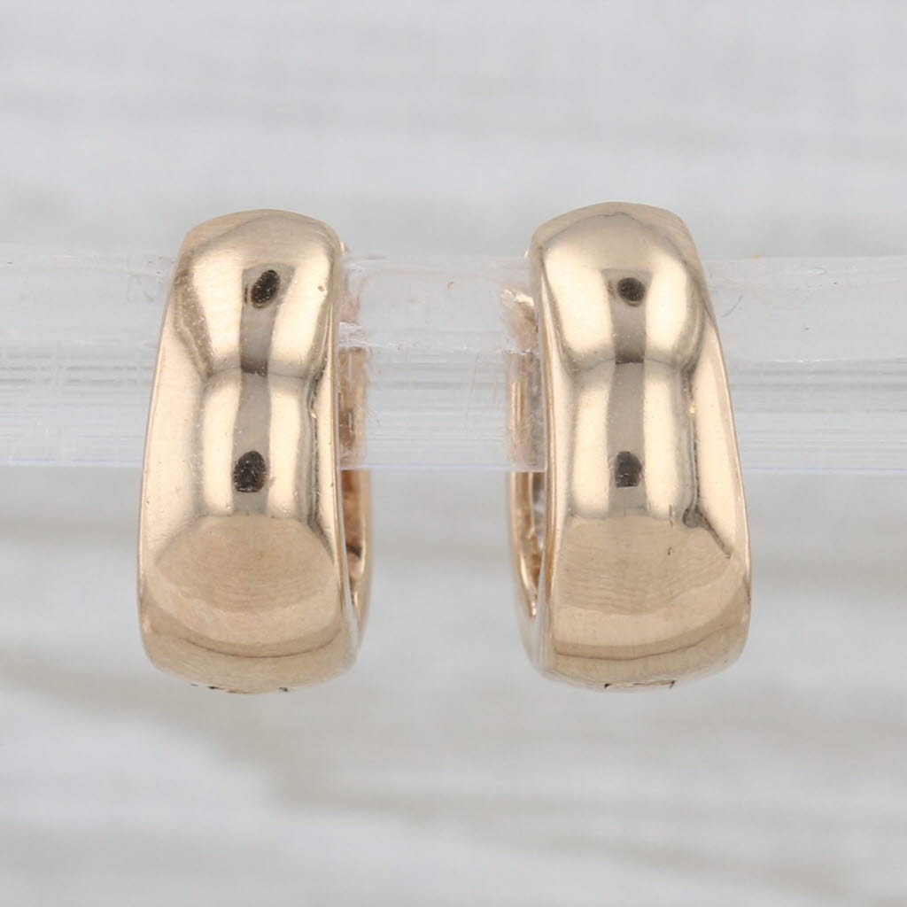 0.52ctw Diamond Small Hoop Huggie Earrings 14k Yellow Gold Snap Top Hoops