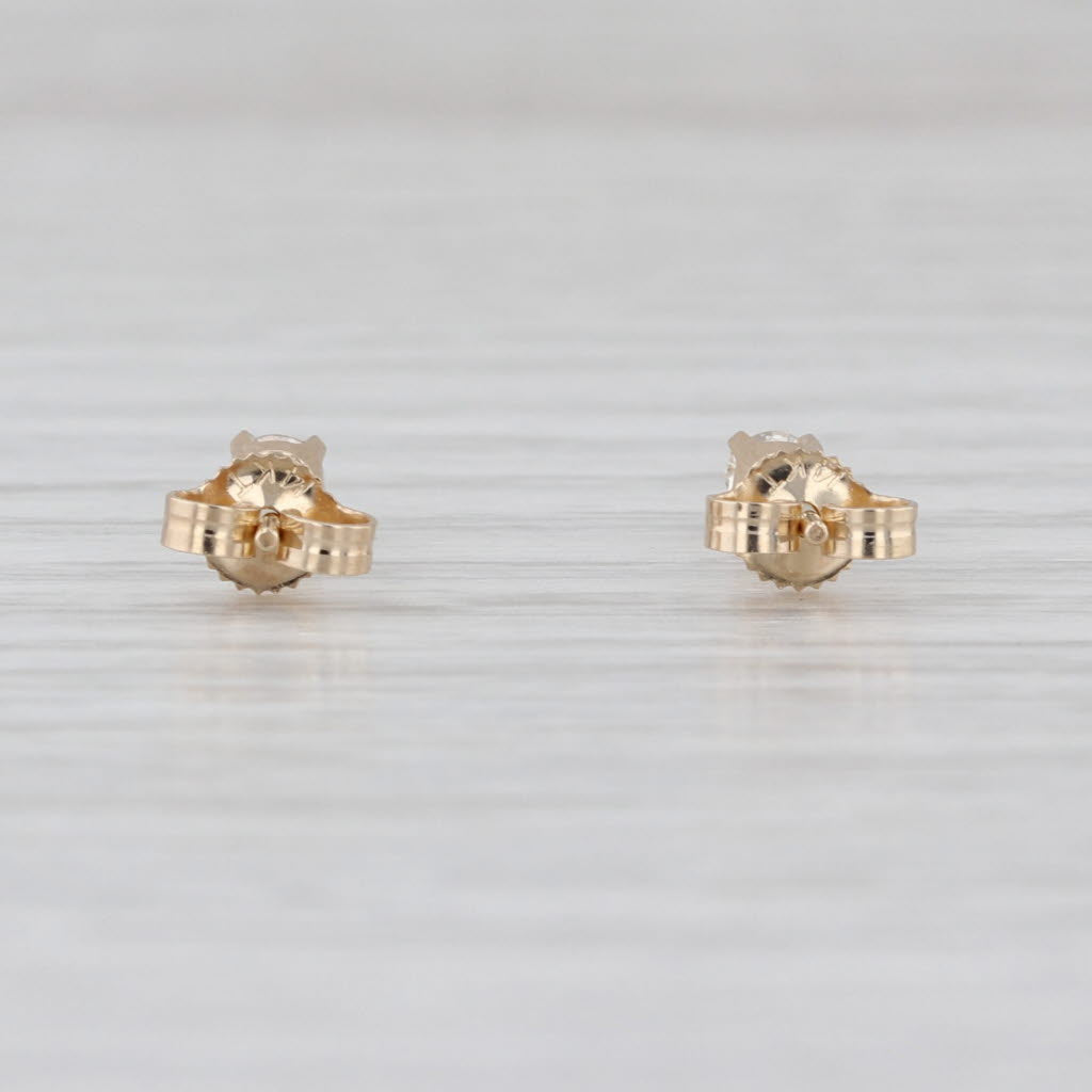 0.19ctw Round Brilliant Diamond Stud Earrings 14k Yellow Gold Solitaire Studs