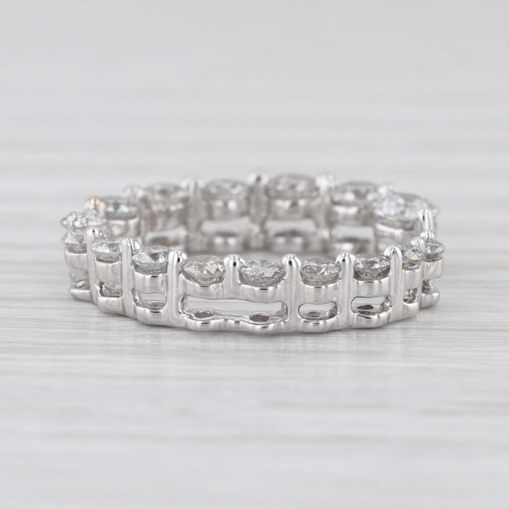 0.75ctw Tapering Diamond Open Circle Pendant 14k White Gold Floating Drop