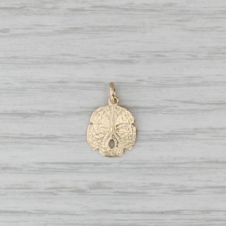 Sand Dollar Pendant 14k Yellow Gold Nautical Jewelry Small Charm