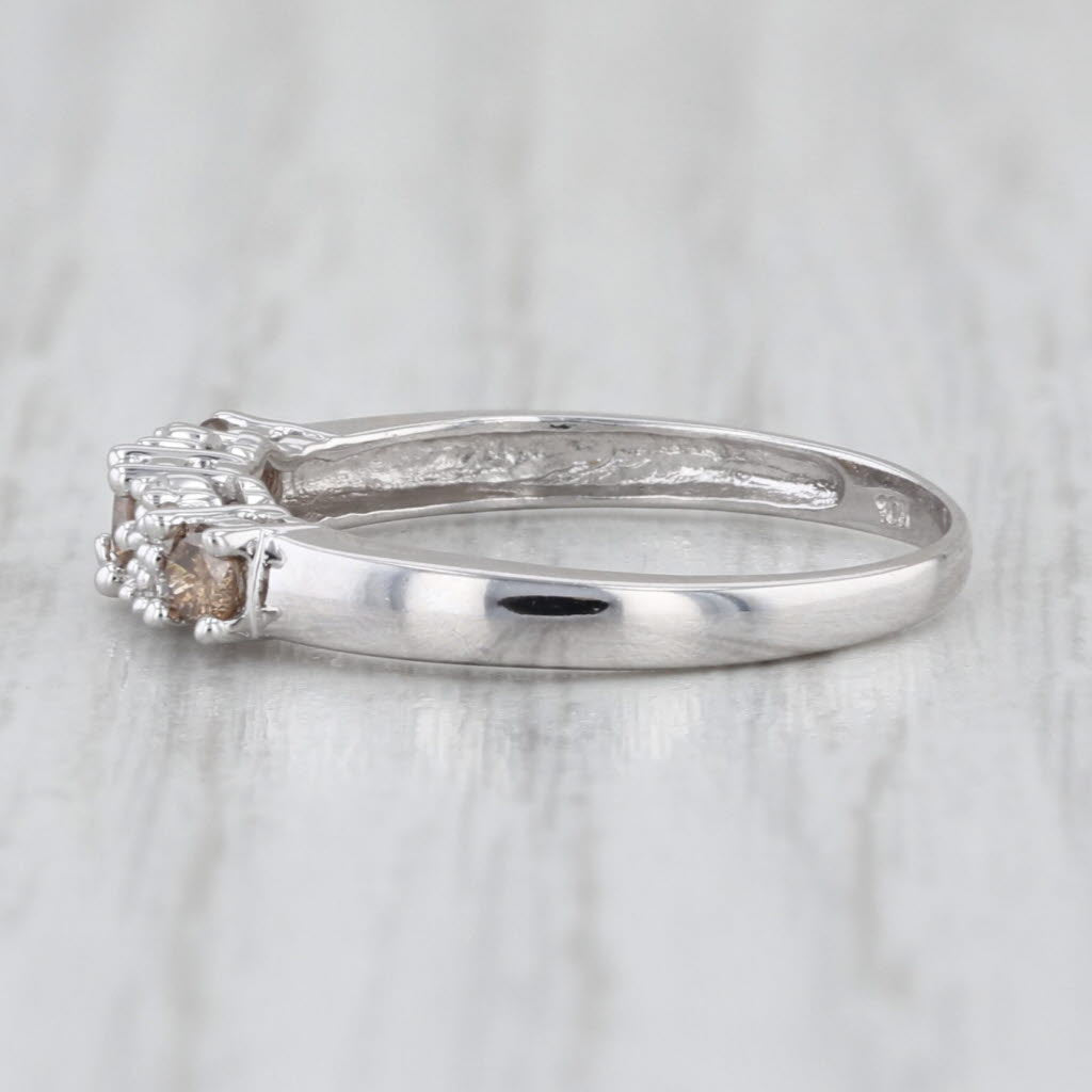 0.17ctw Diamond Stackable Ring 10k White Gold Size 5 Wedding Bridal Band