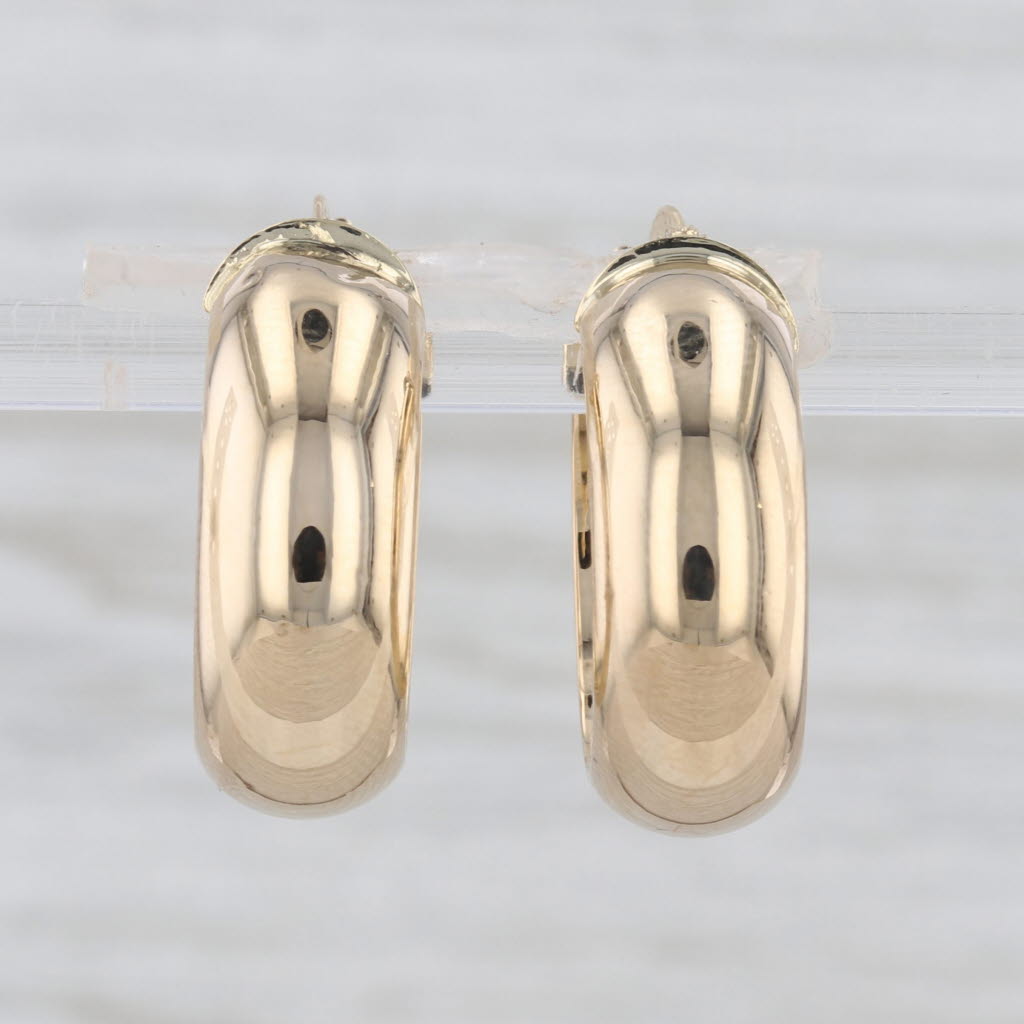 Round Hoop Earrings 18k Yellow Gold Snap Top Hoops