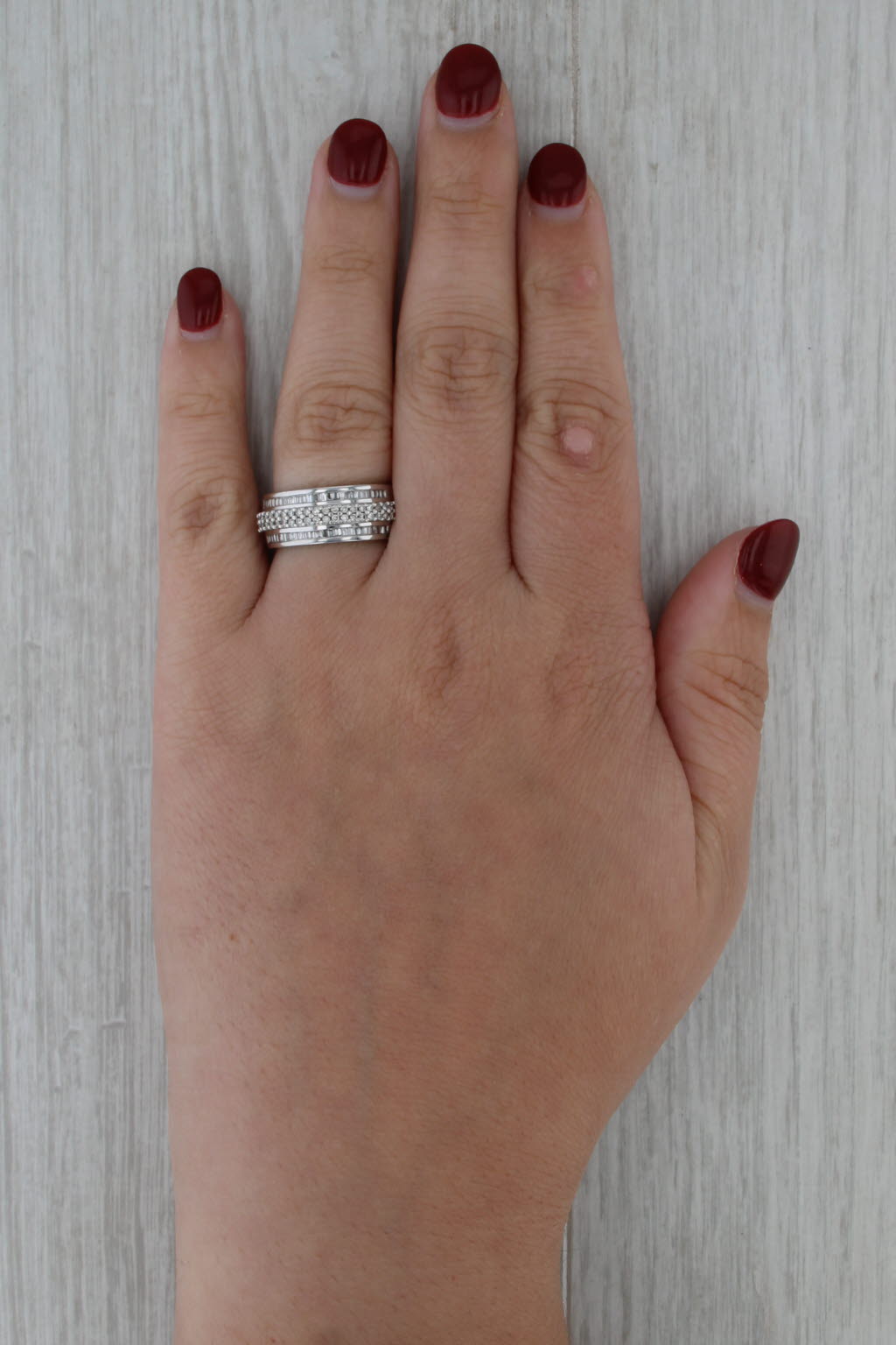 0.47ctw Diamond Band 14k White Gold Size 7 Wedding Anniversary Ring