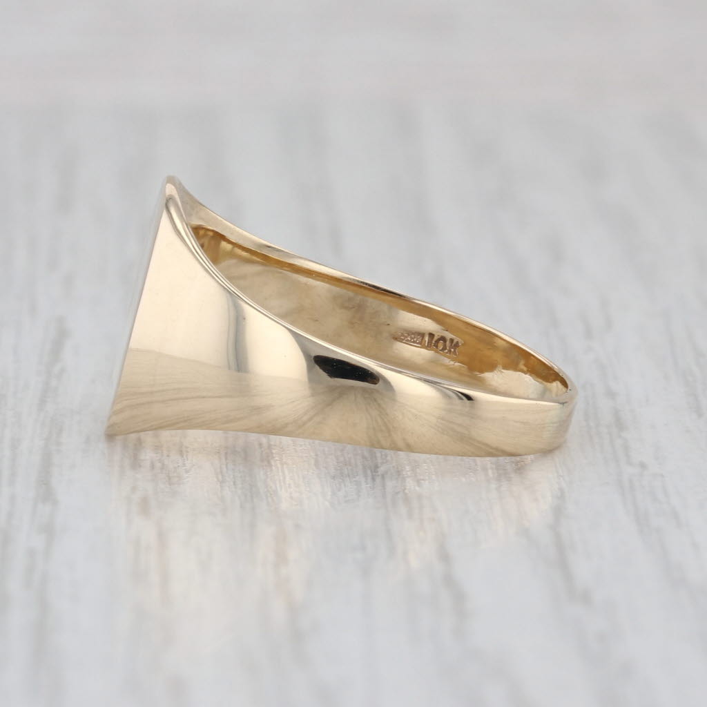 Engravable Oval Signet Ring 10k Yellow Gold Size 11.75