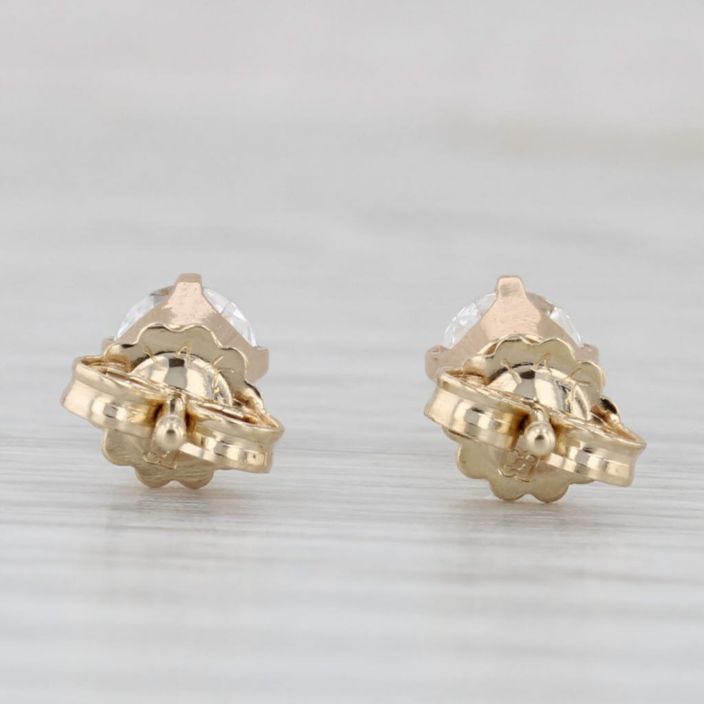 Light Gray 0.66ctw Round Solitaire Diamond Stud Earrings 14k Yellow Gold