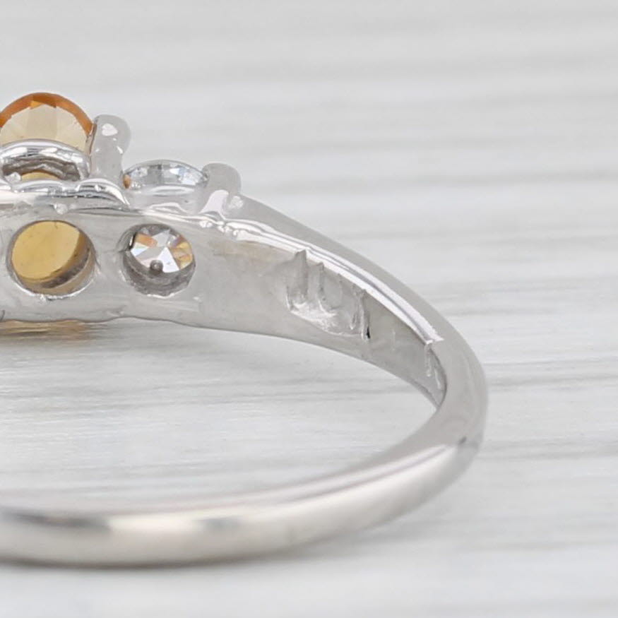 Light Gray 0.40ctw Oval Citrine Cubic Zirconia Ring 10k White Gold Size 6.25