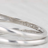 Vintage 0.30ctw Diamond Engagement Ring Wedding Band Bridal Set 14k White Gold