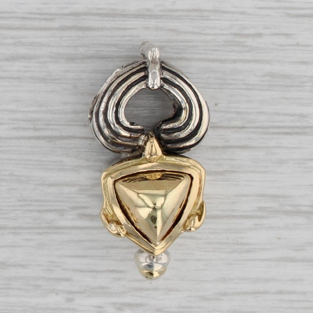 Gray Jonah Grossbardt Statement Pendant Sterling Silver 18k Gold Italian