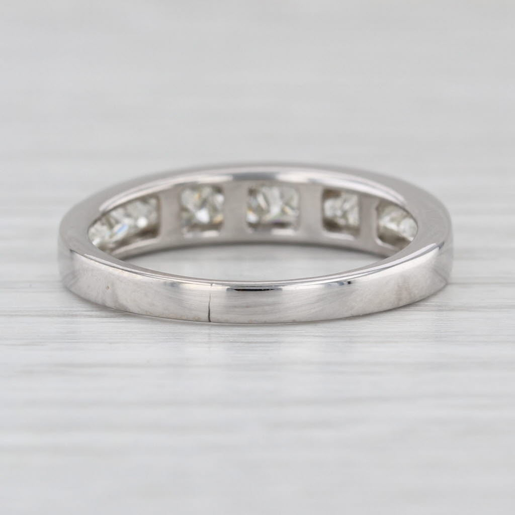 1ctw Princess Channel Set Wedding Band 14k White Gold Anniversary Ring Size 7.25
