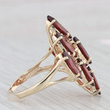 11.70ctw Garnet Cluster Cocktail Ring 10k Yellow Gold Size 8.25
