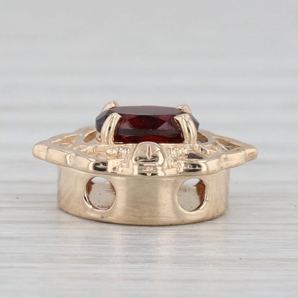 Light Gray 1ct Garnet Solitaire Slide Bracelet Charm 14k Gold Vintage Richard Glatter