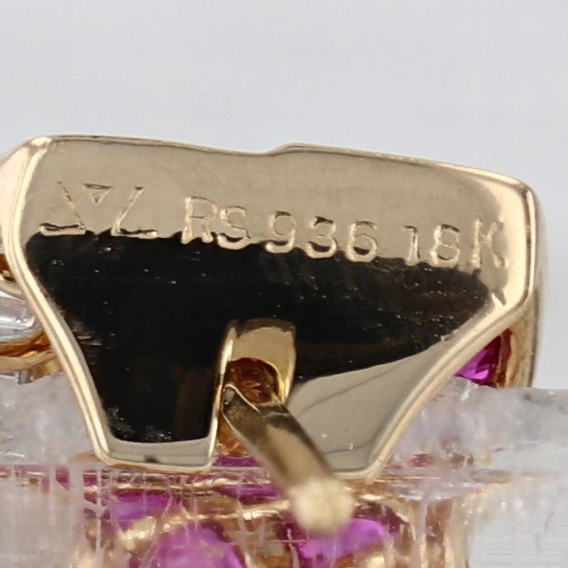 Le Vian 3.80ctw Ruby Diamond Earrings 18k Yellow Gold Omega Backs Clip On Drops