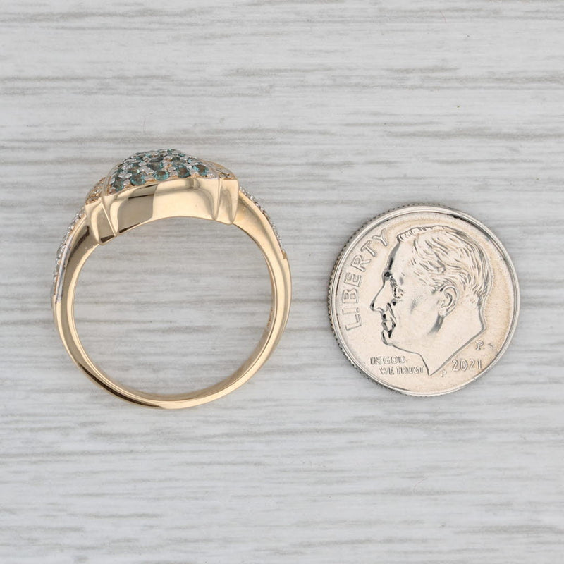 0.58ctw Green Alexandrite Diamond Ring 14k Yellow Gold Size 8.25