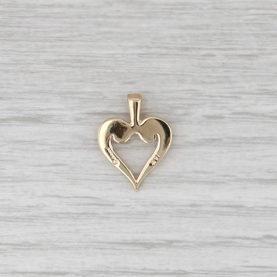 James Avery Scrolled Heart Pendant 14k Yellow Gold Small Open Heart Drop