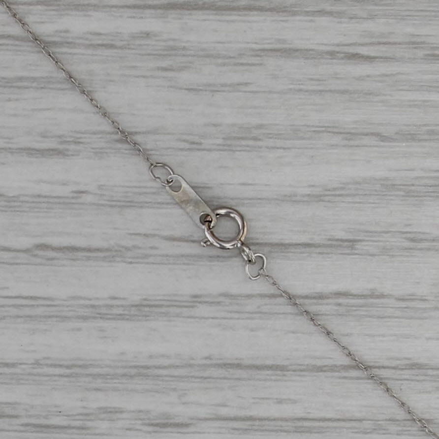 0.23ctw Openwork Diamond Hearts Pendant 10k White Gold 18.5" Rope Chain