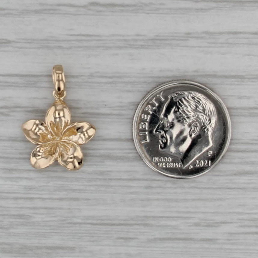 Small Flower Pendant 14k Yellow Gold Floral Drop