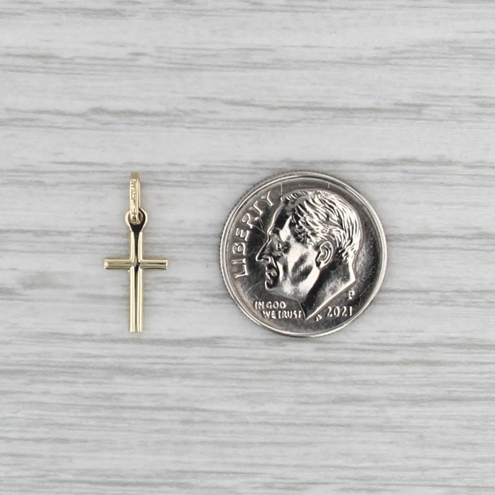 Tiny Gold Cross Charm 10k Yellow Gold Pendant