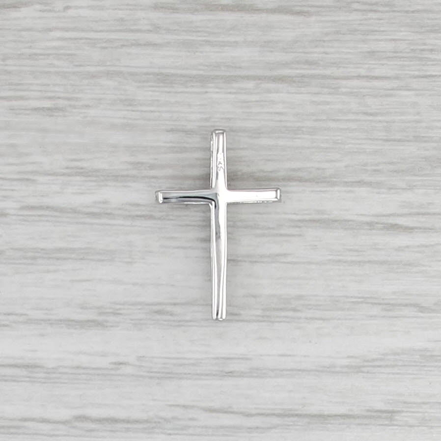 Diamond Cross Pendant 10k White Gold Floating Drop