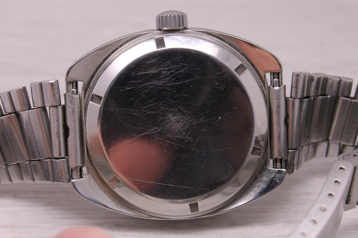Vintage Eterna Sonic Kontiki Orange 41mm Steel Divers Watch Tuning Fork