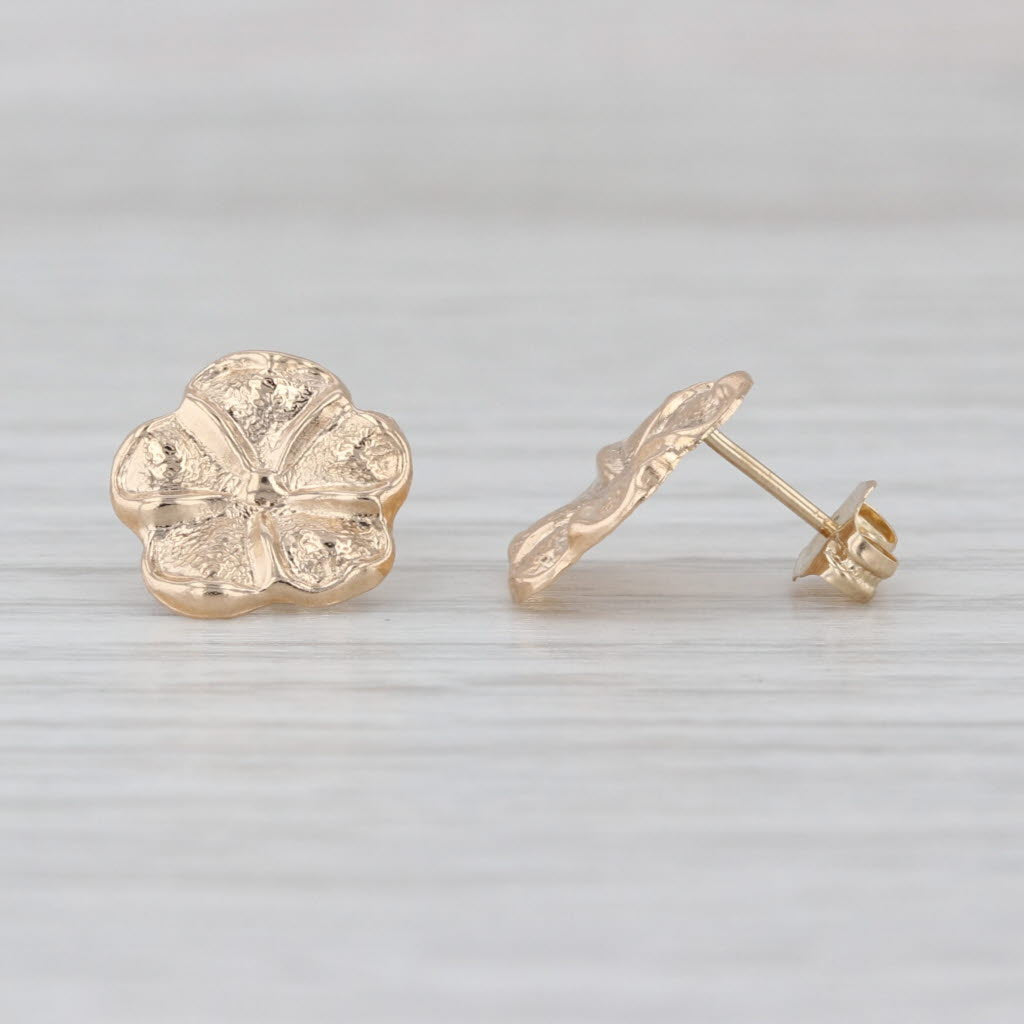 Lightweight Flower Stud Earrings 14k Rose Gold Floral Studs