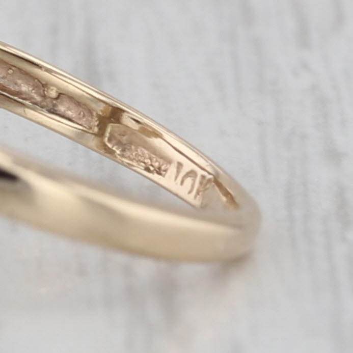 Rayed Quartz Diamond Signet Ring 10k Yellow Gold Size 4 Vintage