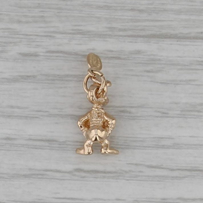 Disney Donald Duck Cartoon Pendant 14k Yellow Gold 3D Souvenir Charm