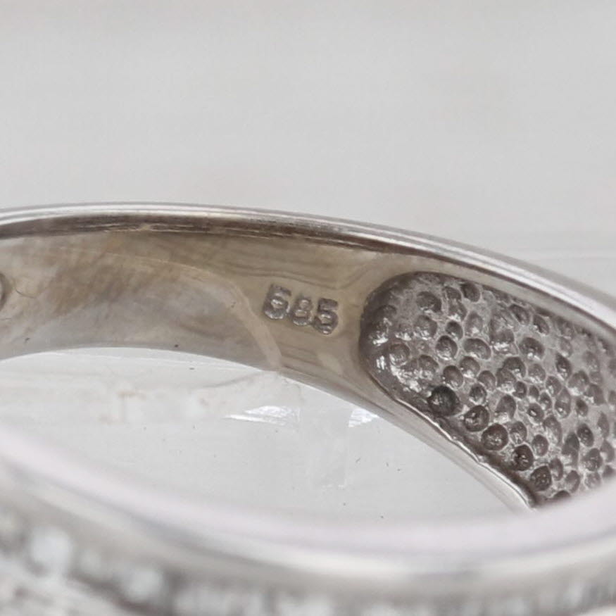 0.47ctw Diamond Band 14k White Gold Size 7 Wedding Anniversary Ring