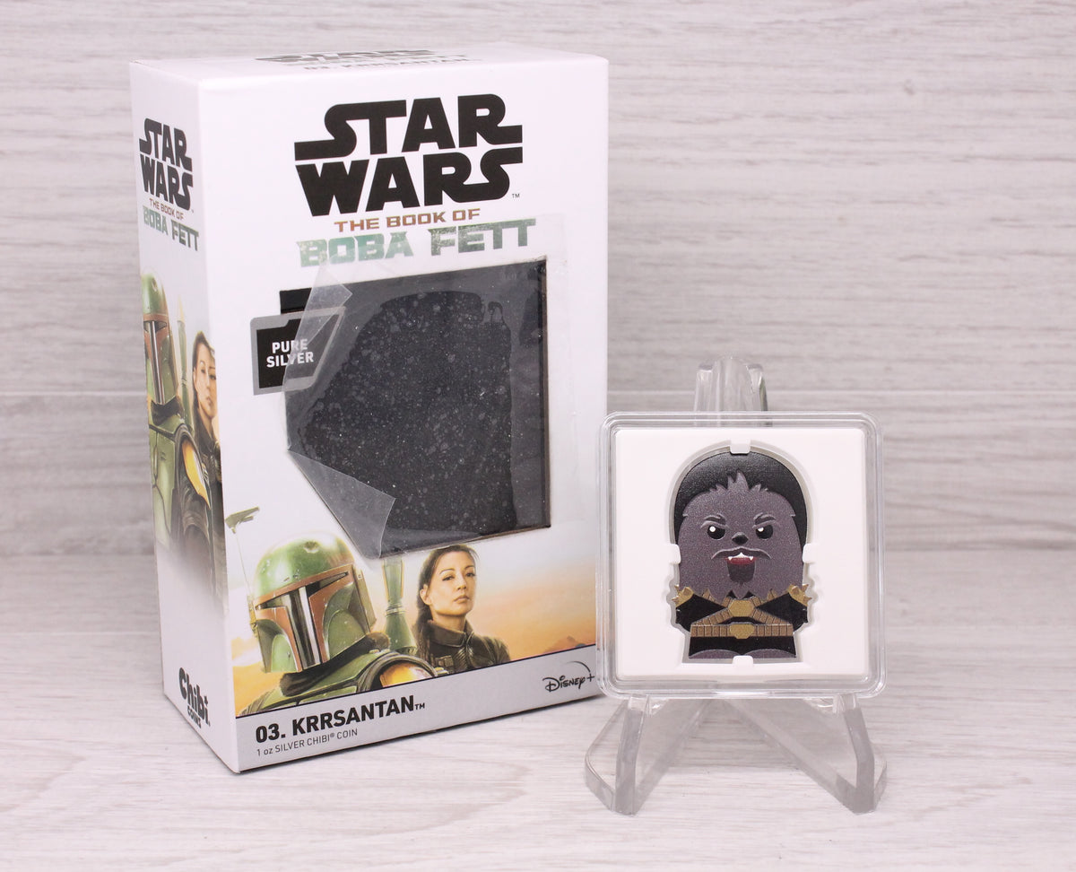 Star Wars Krrsantan 1oz Fine Silver Chibi Coin Boba Fett Niue New Zealand 2022