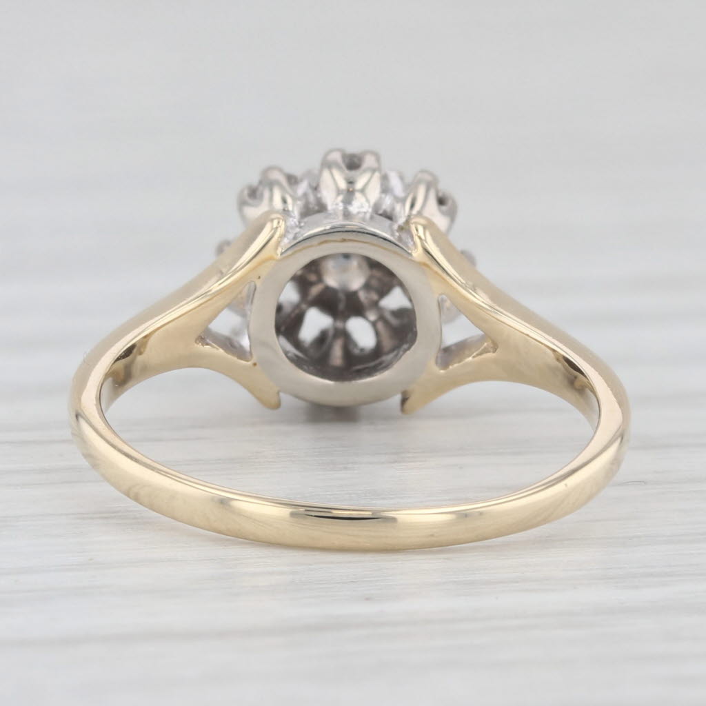 Light Gray Vintage 0.44ctw Round Diamond Halo Engagement Ring 14k Yellow Gold Size 6.5