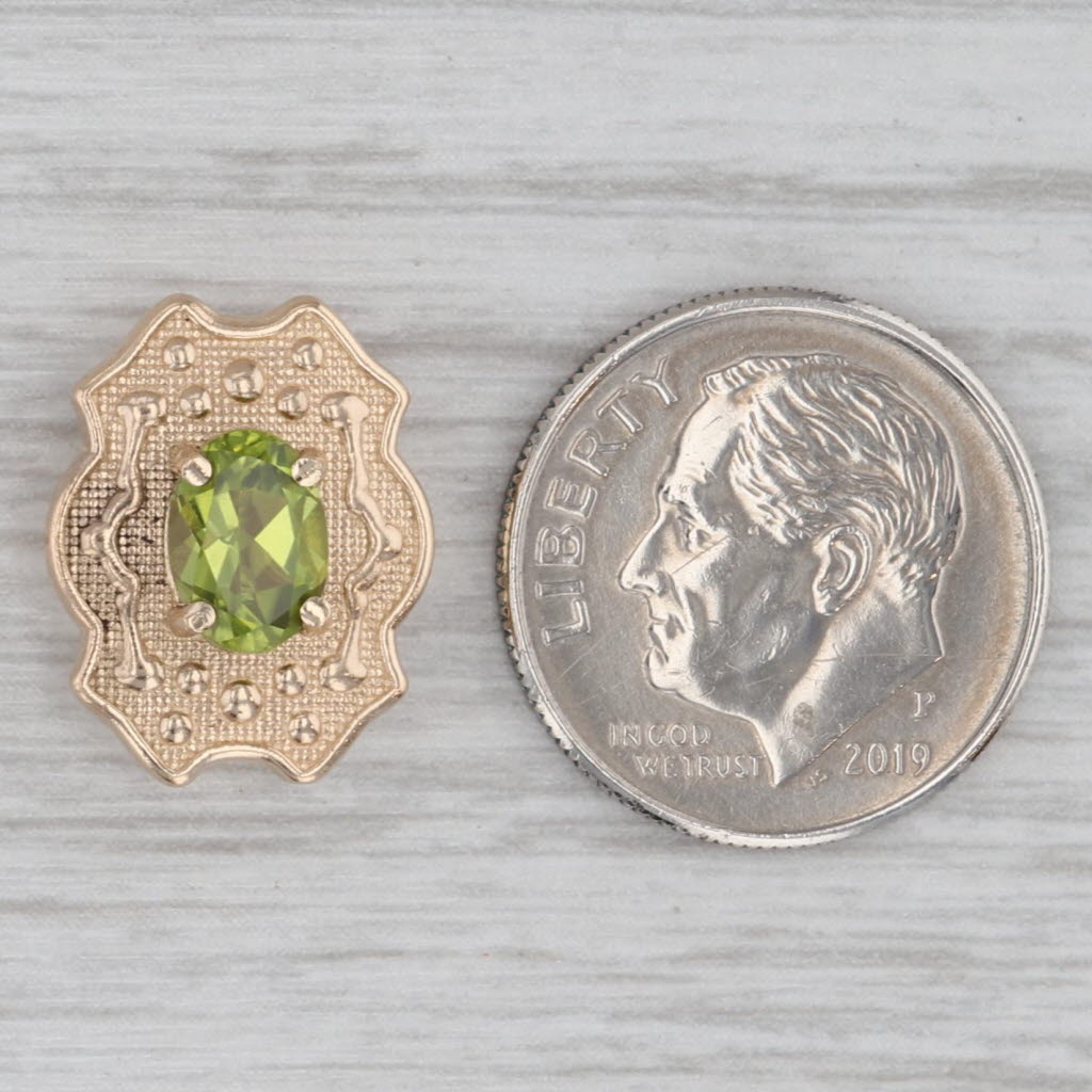 Gray 0.80ct Peridot Solitaire Slide Bracelet Charm 14k Yellow Gold Richard Glatter