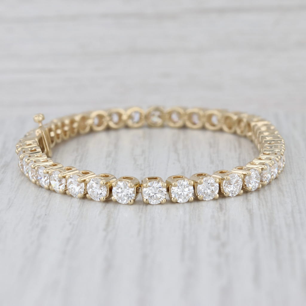 New Lab Grown Diamond Tennis Bracelet 14k Yellow Gold 6.75" 4.3mm