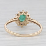 0.50ct Oval Emerald Diamond Halo Ring 10k Yellow Gold Size 7 Engagement