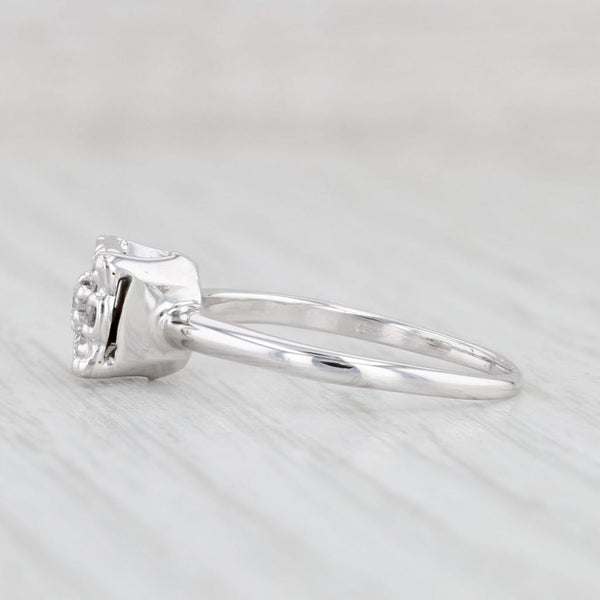 Light Gray Vintage 0.20ctw Diamond Cluster Engagement Ring 14k White Gold Size 6