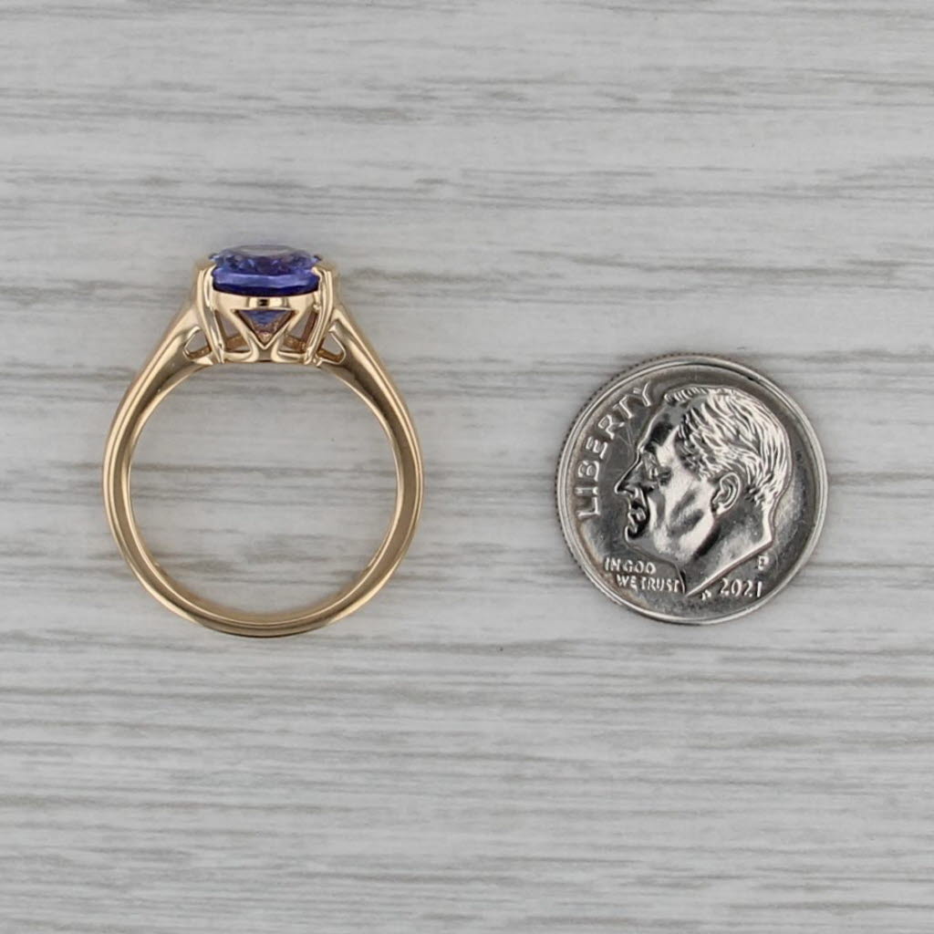 2.75ct Oval Purple Tanzanite Solitaire Ring 14k Rose Gold Size 7