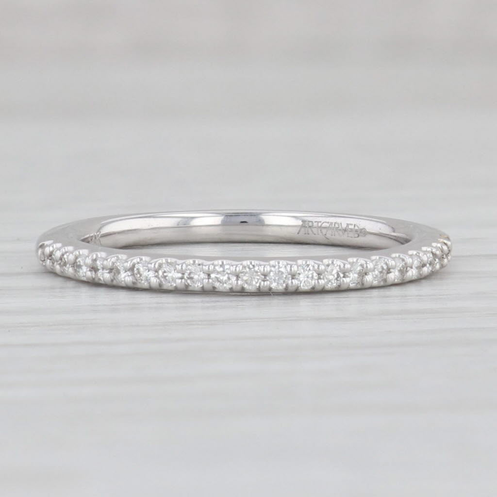 Light Gray New 0.20ctw Diamond Wedding Band 14k White Gold Size 6.5 Stackable Ring