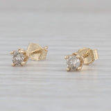 Gray New 0.19ctw Diamond Stud Earrings 14k White Gold Round Solitaires