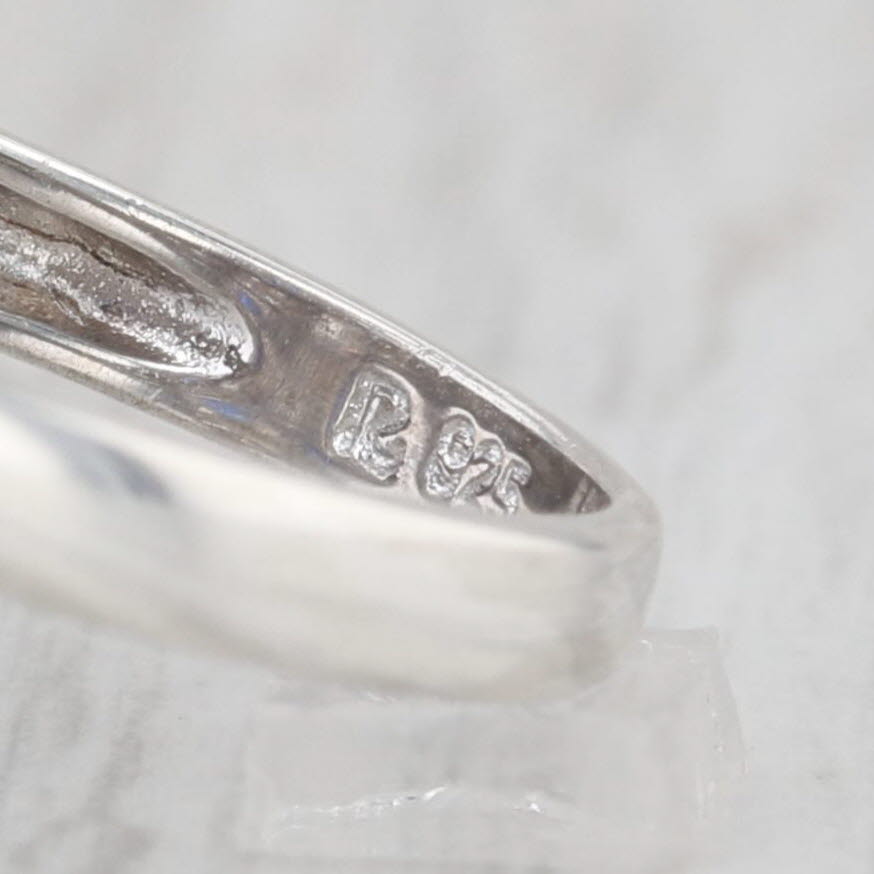 Cubic Zirconias Lab Created Sapphire Ring Sterling Silver Size 9 Cocktail