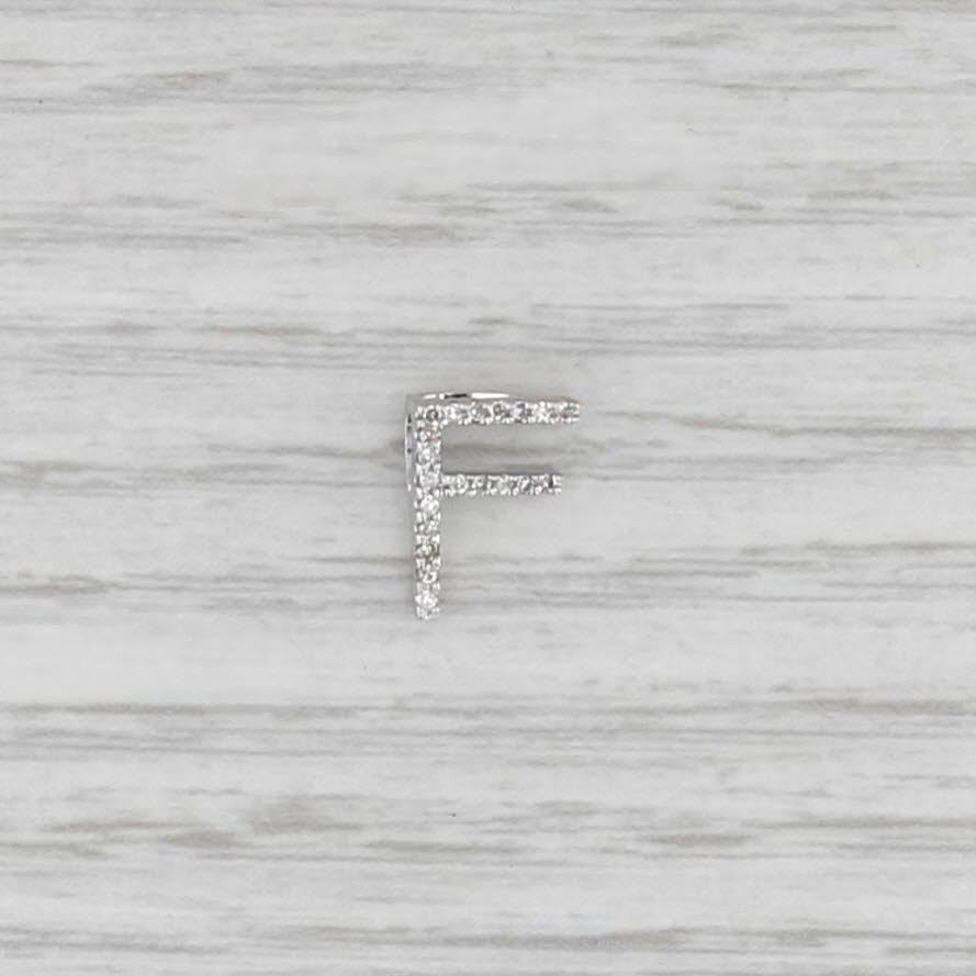 0.10ctw Diamond Letter Initial "F" Pendant 14k White Gold