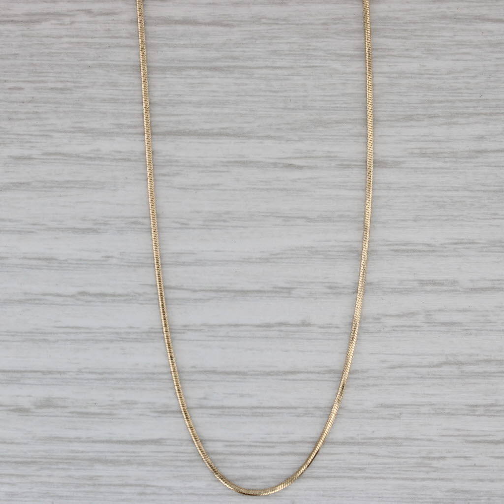 Gray Snake Chain Necklace 14k Yellow Gold 17" 1mm