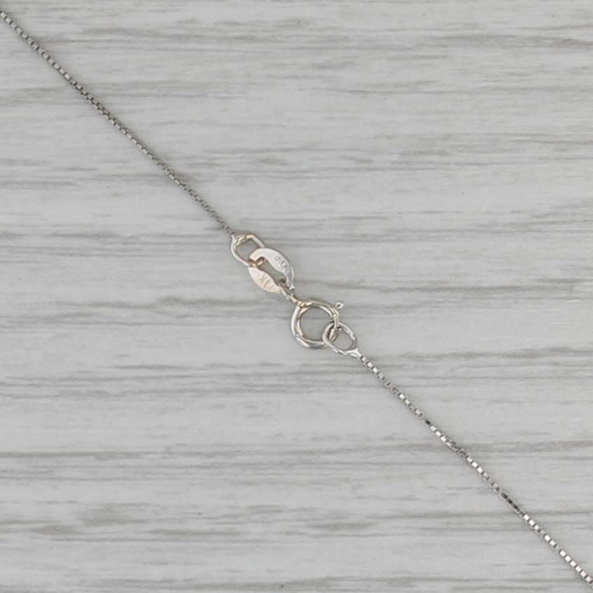 Lab Created Ruby Diamond Teardrop Pendant 14k White Gold 18.25" Box Chain