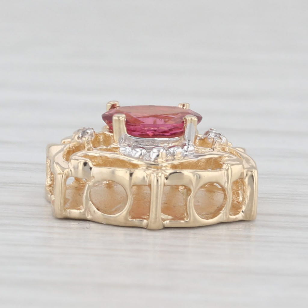 Light Gray 0.80ct Pink Tourmaline Diamond Slide Bracelet Charm 14k Gold Richard Klein