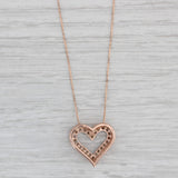 Gray 0.47ctw Champagne Diamond Heart Pendant Necklace 10k Rose Gold 19" Box Chain