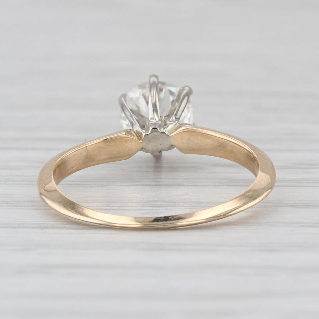 0.74ct Round Diamond Solitaire Engagement Ring 14k White Yellow Gold Size 4.75