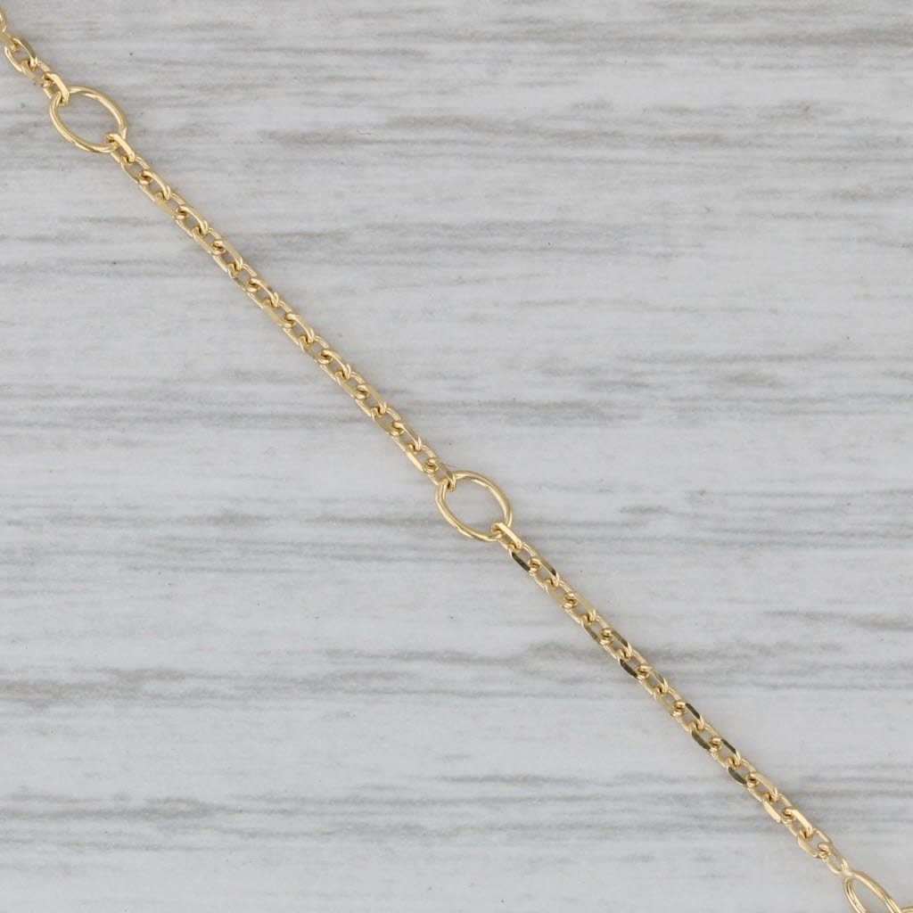 Gray New Cable Chain Necklace 14k Yellow Gold 1.3mm Adjustable 16" 17" 18"