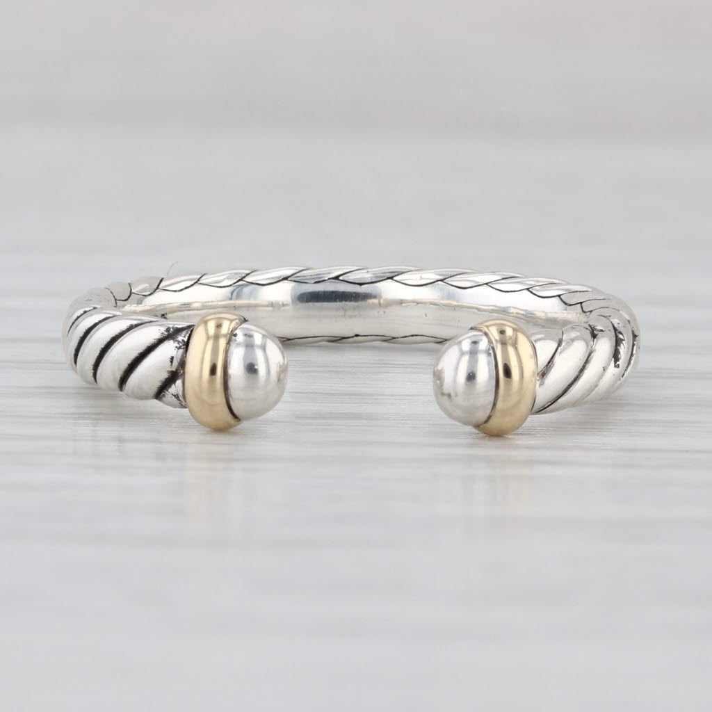 David Yurman Collectibles Petite Open Cable Ring Sterling Silver 14k Gold Band