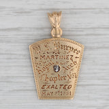 Gray Diamond Royal Arch Pendant Fob 12k Gold Masonic York Rite 1880s Antique