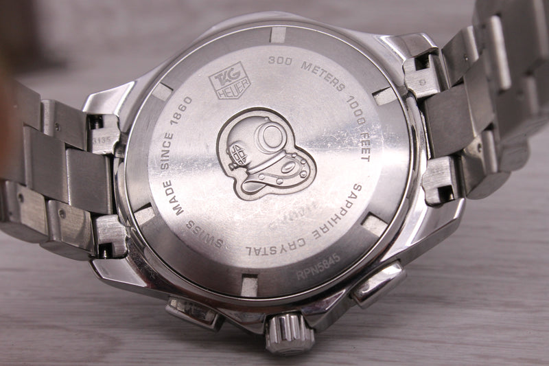 Tag Heuer Blue Aquaracer Chronograph Mens 44mm Steel Quartz Watch CAN1011