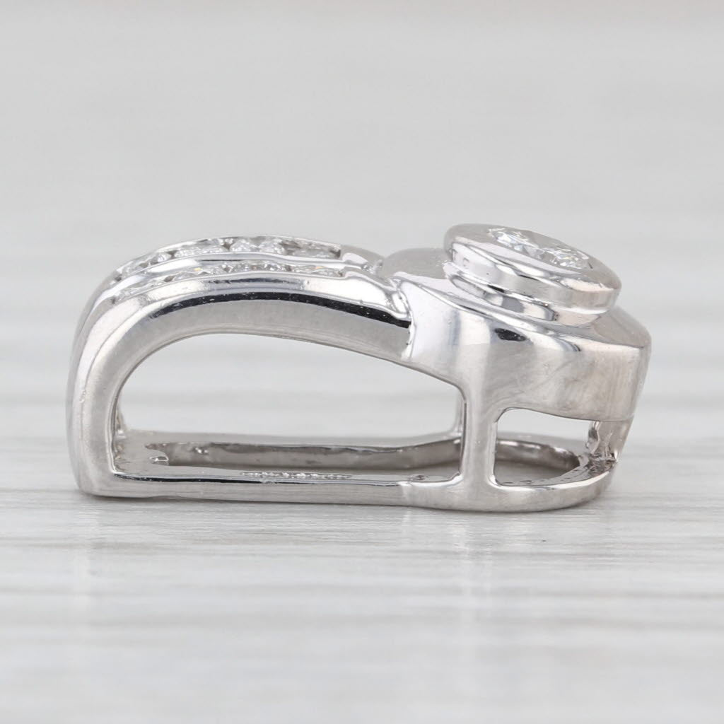 0.26ctw Diamond Pendant 14k White Gold Floating Drop
